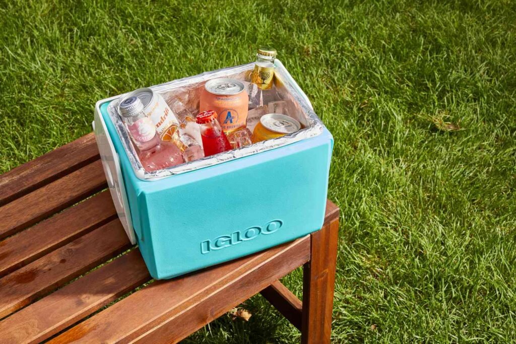 ice chest with food and ice